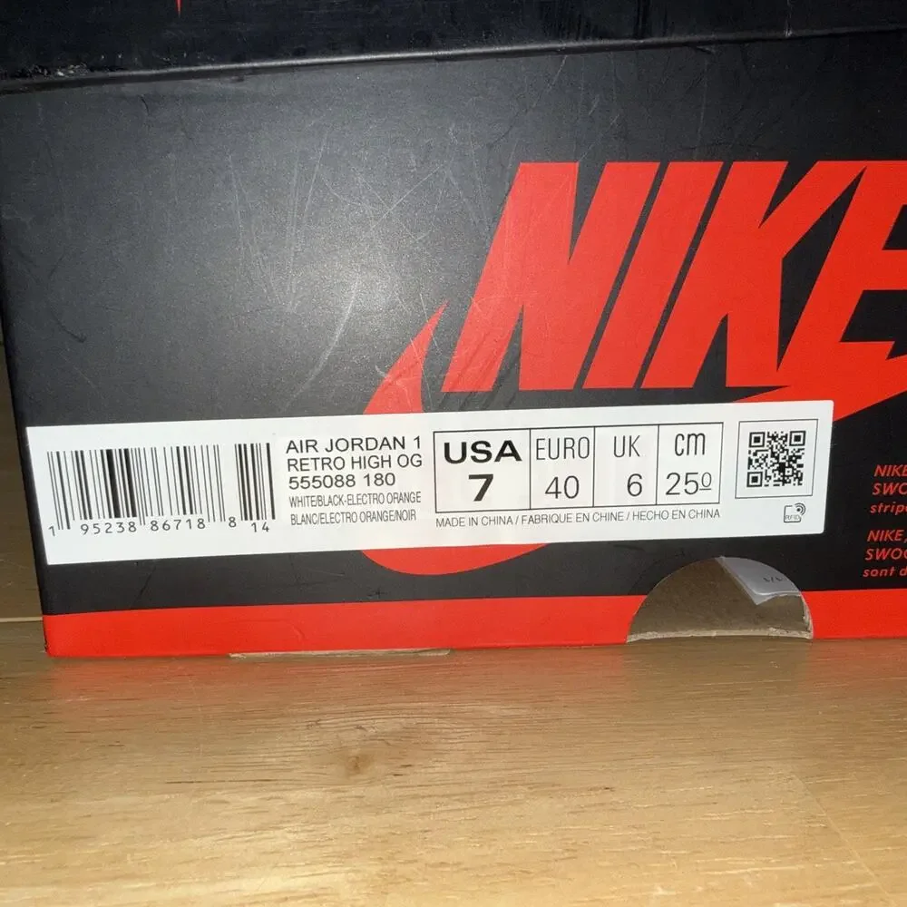 Size 7- Jordan 1 Retro High Electro Orange OG BOX